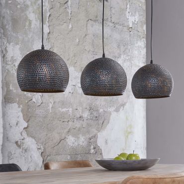 Vico Perforated - hanglamp 3L - 110 x 25 x 150 cm - zwart bruin