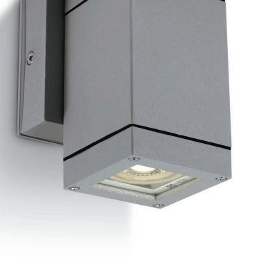 ONE Light GU10 Outdoor Cubes - buiten wandverlichting - 6,3 x 11,5 cm - IP54 - grijs