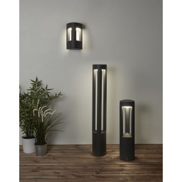 Searchlight Michigan - tuinpaal - 13 x 13 x 50 cm - 5,5W LED incl. - IP54 - donkergrijs