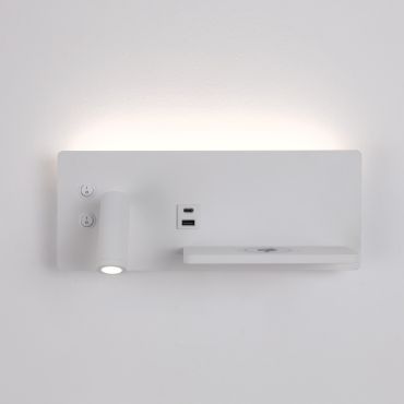 Artdelight WL Charge - Leeslamp met schakelaar, draadloos oplaadstation en USB - 8 x 30 x 12 cm - 3W+3W LED incl. - wit