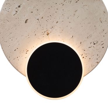 Maxlight Travertino - wandlamp - 20,5 x 18 x 5 cm - 5,5W LED incl. - zwart en grijs