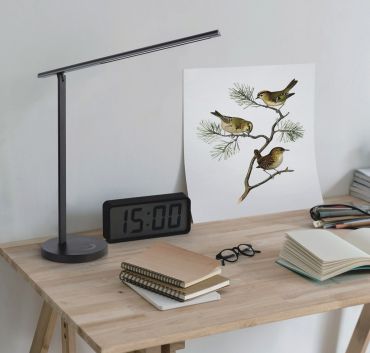 VK Lighting Nia - bureaulamp - 14,5 x 42 x 38  cm - 7W dimbare LED incl. - instelbare lichtkleur - zwart