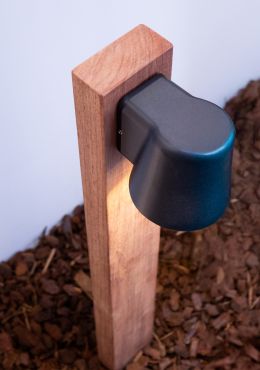 Lichtkoning Padoek Teichos - tuinpaal -15 x 8,8 x 70 cm + 30 cm voet - IP54 - zwart en padoek
