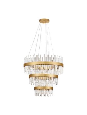 Nova Luce Crown - hanglamp - Ø 75 x 200 cm - satijn goud