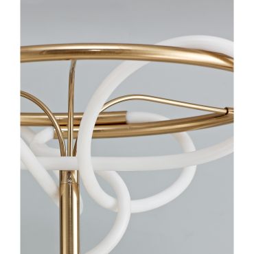 Nova Luce Tiriac - staanlamp - Ø 40 x 160 cm - 28W LED incl. - goud en wit