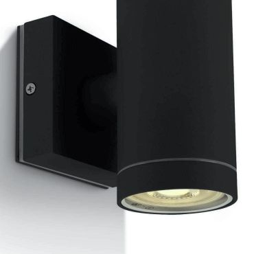 ONE Light GU10 Outdoor Cylinders - buiten wandverlichting - Ø 6,5 x 14,2 cm - IP54 - zwart