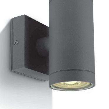 ONE Light GU10 Outdoor Cylinders - buiten wandverlichting - Ø 6,5 x 14,2 cm - IP54 - antraciet