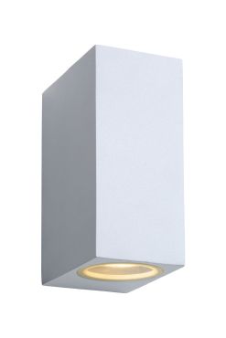 Lucide Zora  - buiten wandlamp - 6,5 x 9 x 15 cm - 2 x 5W dimbare LED incl. - IP44 - wit