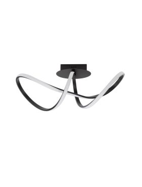 Nova Luce Amara - plafondlamp - 61 x 24,5 x 27 cm - 23W LED incl. - zandzwart