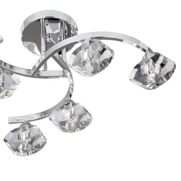 Searchlight Sculptured Ice II - plafondverlichting - Ø 56 x 22 cm - chroom