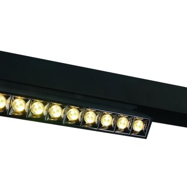 ONE Light magnetisch railsysteem MAXI - kantelbare linear - railspot - 27 x 3,4 x 9,5 cm - 22W DALI dimbare LED incl. - zwart