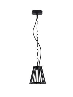 Nova Luce Carina - buiten hanglamp - Ø 18 x 150 cm - 6W LED incl. - IP65 - zandzwart
