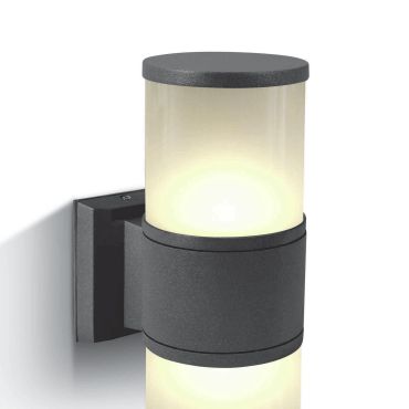 ONE Light E27 Tube Lights - buiten wandverlichting - 10,7 x 30 cm - IP54 - antraciet