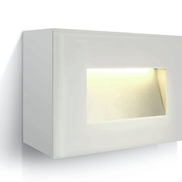 ONE Light Glass Face - buiten wandverlichting - 12 x 5,5 x 8 cm - 4W LED incl. - IP65 - wit
