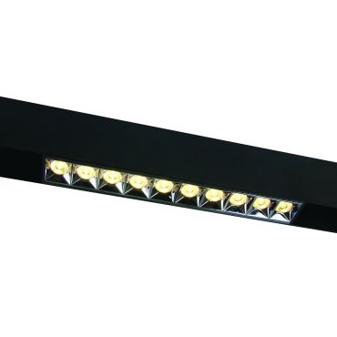 ONE Light magnetisch railsysteem MAXI - linear - railspot - 27 x 3,7 x 4,7 cm - 22W LED incl. - zwart met zilveren reflector