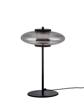 Nova Luce Ballet - tafellamp - Ø 26 x 40 cm - 8W dimbare LED incl. - zandzwart en rokerig grijs