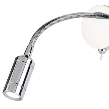 Searchlight LED Adjustable Wall Lights - wandverlichting met schakelaar - 7 x 24 cm - 1W LED incl. - chroom