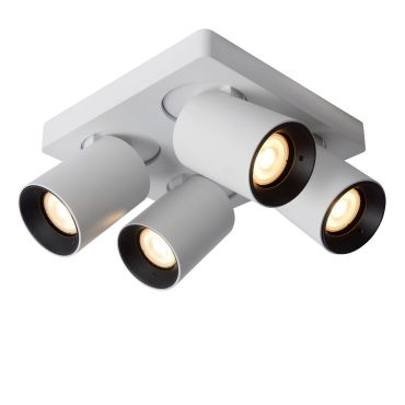 Lucide Nigel - opbouwspot - 20 x 20 x 11,3 cm - 4 x 5W dimbaar incl. - dim to warm - wit