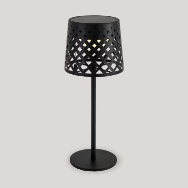 New Garden Gretita - oplaadbare tafellamp op zonne-energie en op batterijen - Ø 10 x 30 cm - 1,5W LED incl. - IP44 - zwart