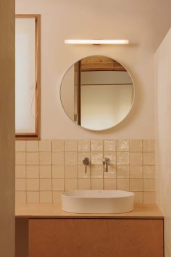 Faro Calma - wandverlichting - 50 x 5,5 cm - 7W LED incl. - IP44 - terracotta