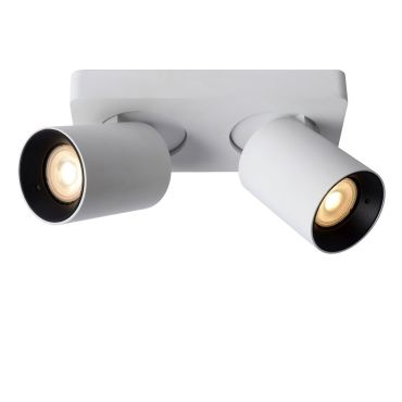Lucide Nigel - opbouwspot - 20 x 10 x 11,3 cm - 2 x 5W dimbaar incl.- dim tot warm - wit
