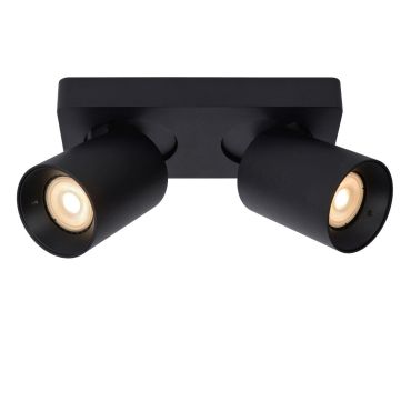 Lucide Nigel - opbouwspot - 20 x 10 x 11,3 cm - 2 x 5W dimbaar incl.  - dim tot warm - zwart