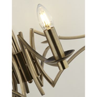 Searchlight Ascot - luster - Ø 72 x 150 cm - antiek messing