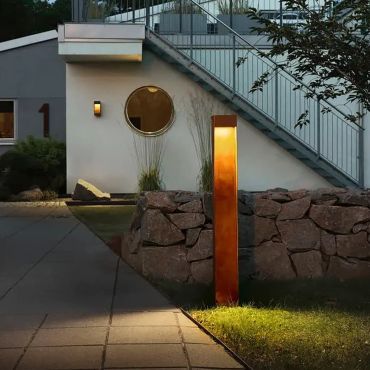 Konstsmide Rho - tuinpaal - 12 x 9 x 100 cm - 10W dimbare LED incl. - IP54- roestbruin