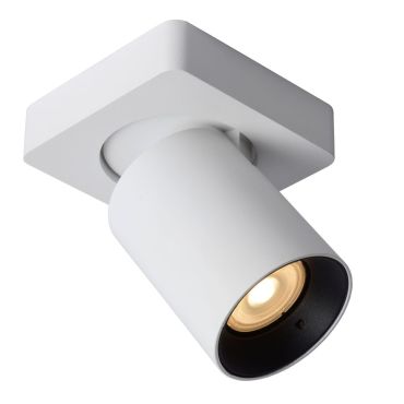 Lucide Nigel - opbouwspot - 10 x 10 x 11,3 cm - 5W dimbaar incl. - dim to warm - wit