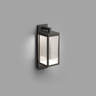 Faro Kerala - wandverlichting - 12 x 17 x 38 cm - 13W LED incl. - IP54 - donkergrijs