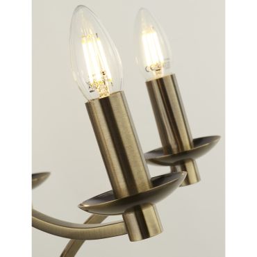 Searchlight Ascot - luster - Ø 56 x 150 cm - antiek messing