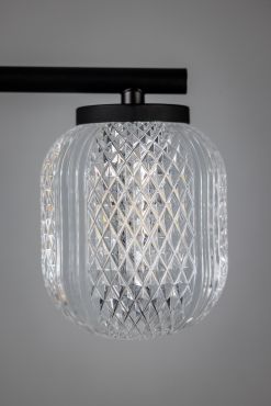 ETH Kristel - vloerlamp - Ø 25 x 154 cm - transparant en zwart
