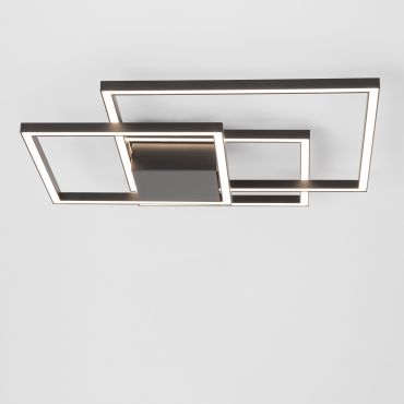 Nova Luce Bilbao - plafondverlichting - 56 x 56 x 8,5 cm - 42W dimbare LED incl. - mat zwart