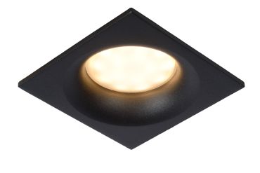 Lucide Ziva - inbouwspot - 85 x 85 mm, Ø 75 mm inbouwmaat - IP44 - zwart