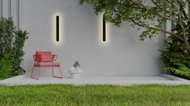 Searchlight Bordo - buiten wandlamp - 8 x 60 cm - 12W LED incl. - IP65 - zwart
