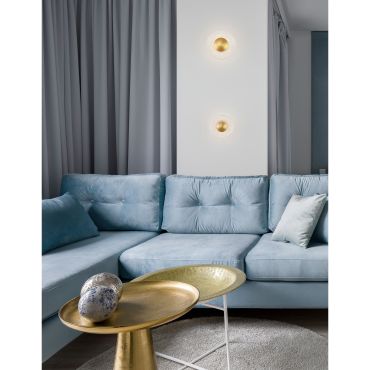Nova Luce Esil - wandverlichting - Ø 16 x 10,7 cm - 4W LED incl. - messing goud en transparant