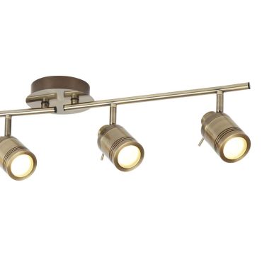 Searchlight Samson - opbouwspot 4L - 79 x 13 x 19,5 cm - IP44 - antiek messing