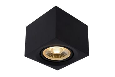 Lucide Fedler - opbouwspot - 12 x 12 x 8,5 cm - 12W dimbare LED incl. - dim to warm - zwart