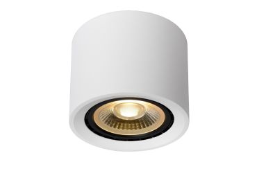 Lucide Fedler - opbouwspot - Ø 12 x 8,5 cm - 12W dimbare LED incl. - dim to warm - wit