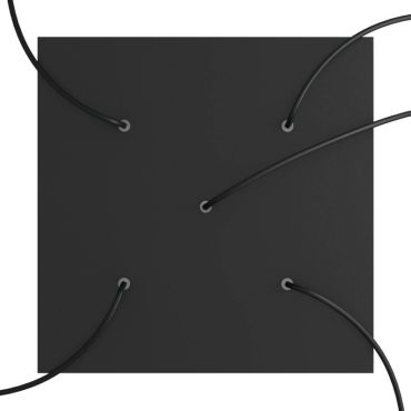 Creative Cables - Rose-One Vierkant plafondrozet voor 5 lichtpunten - 40 x 40 x 3,5 cm - zwart