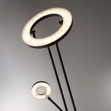 Searchlight Mother &amp; Child - staanlamp met leeslamp - Ø28 x 193 cm - 25,5W + 5W dimbare LED incl. - mat zwart