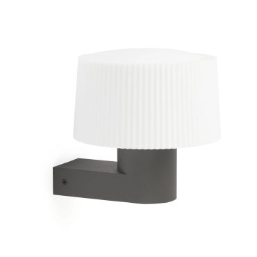 Faro Muffin - wandverlichting - 22 x 24,5 x 23 cm - IP44 - donkergrijs