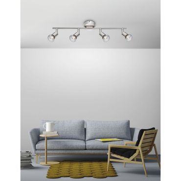 Nova Luce Base - opbouwspot 4L - 51 x 8 x 10,9 cm - satijn nikkel