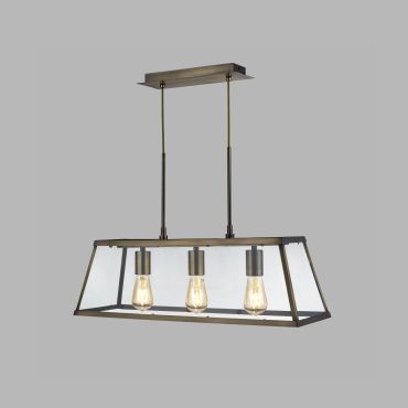 Searchlight Voyager - hanglamp - 65 x 20 x 100 cm - antiek messing