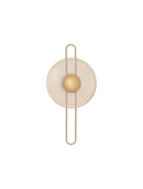 Nova Luce Nous - wandlamp - Ø 30 x 60 cm - 8W LED incl. - messing goud en amber glas