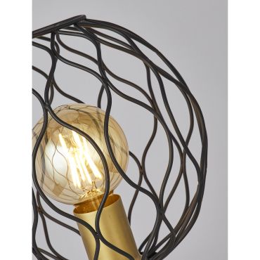 Searchlight Finesse - tafellamp - Ø 25 x 51,5 cm - zwart en goud