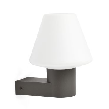 Faro Mistu - wandverlichting - 18 x 19 x 22 cm - IP44 - donkergrijs
