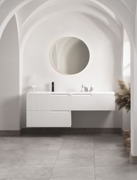 Nova Luce Dab - spiegel met verlichting - Ø 60 x 3 cm - 33W LED incl. - IP44 - zilver