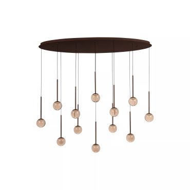 Lucide Calina - hanglamp - 143,2 x 35 x 169,3 cm - 12 x 7W dimbare LED incl. - instelbare lichtkleur - koffie