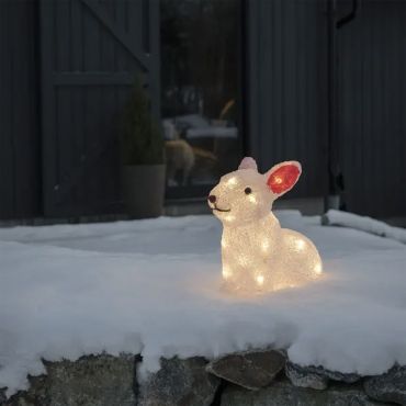 Konstsmide kerstverlichting - konijn op batterijen - 24 x 14,5 x 22 cm - IP44 - transparant